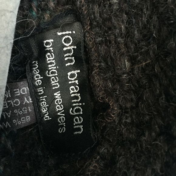 John Branigan Weavers Sweater Shawl Collar Wool Poncho Cape Wrap Jacket Buckles - Picture 4 of 11